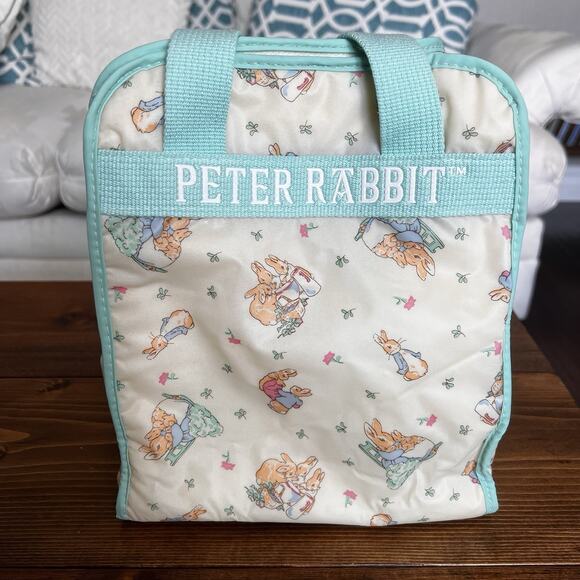 Unknown Handbags - Peter Rabbit Beatrix Potter Diaper Bag Vintage Baby Beige With Green Mint Edge
